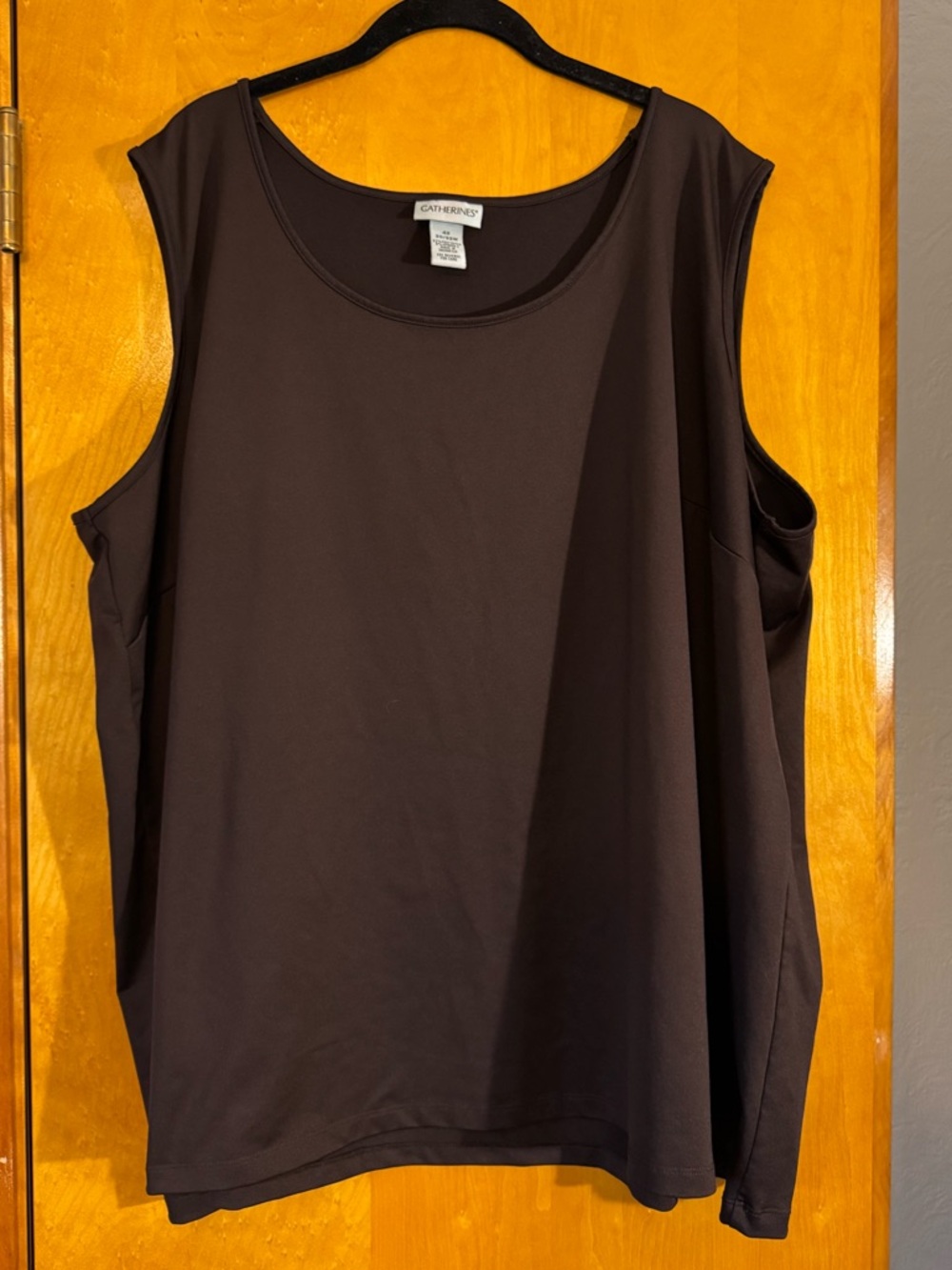 Catherines Brown Sleeveless Scoop Neck Tank